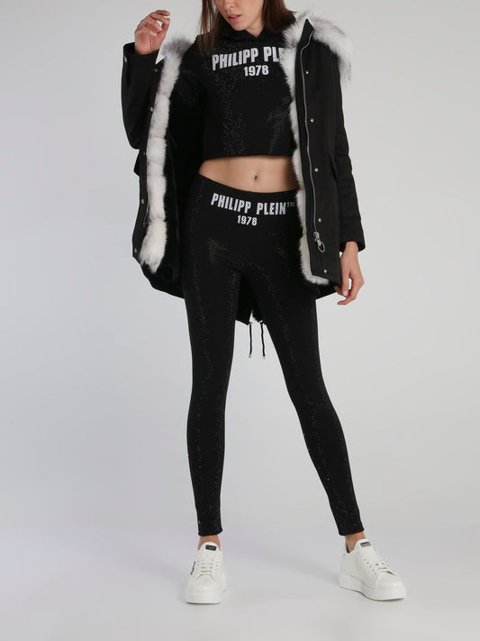 Black Contrast Fur Parka