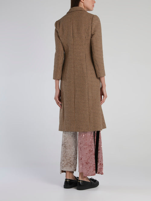 Light Brown Classic Check Coat