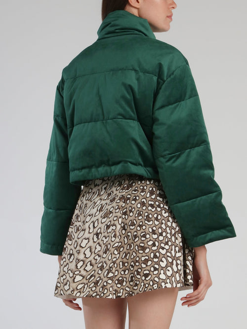 Green Oversized Goosedown Short Jacket