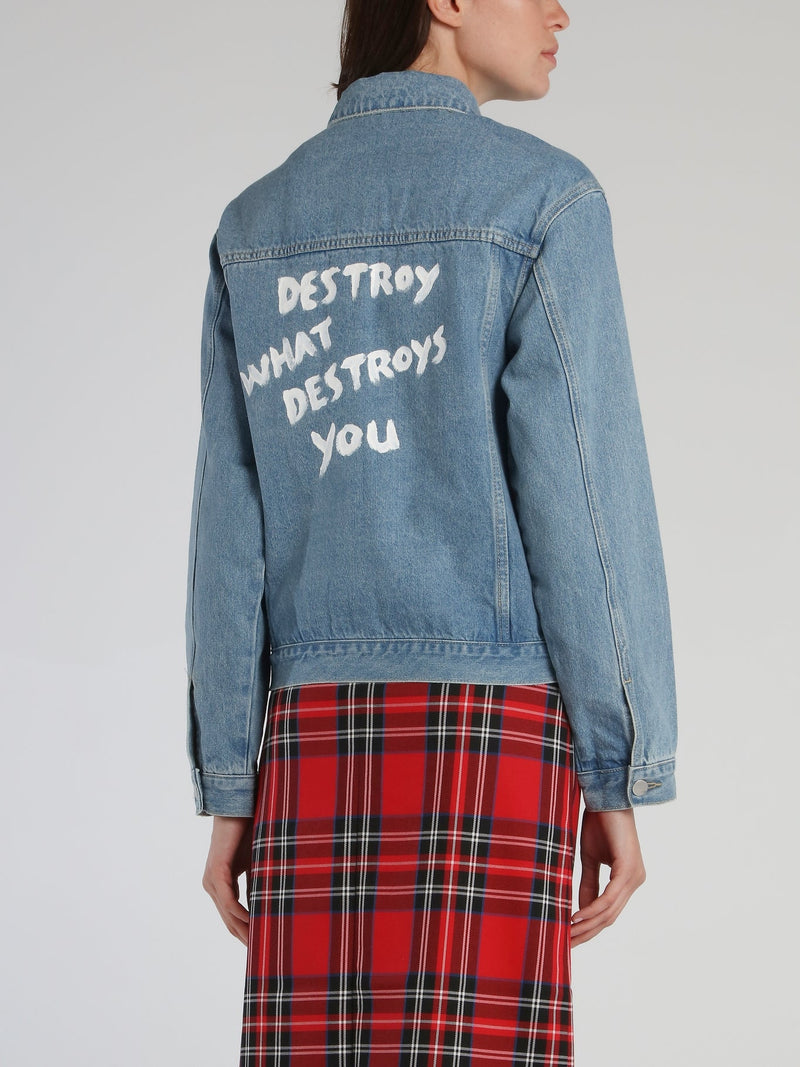 Hand-Painted Statement Denim Jacket