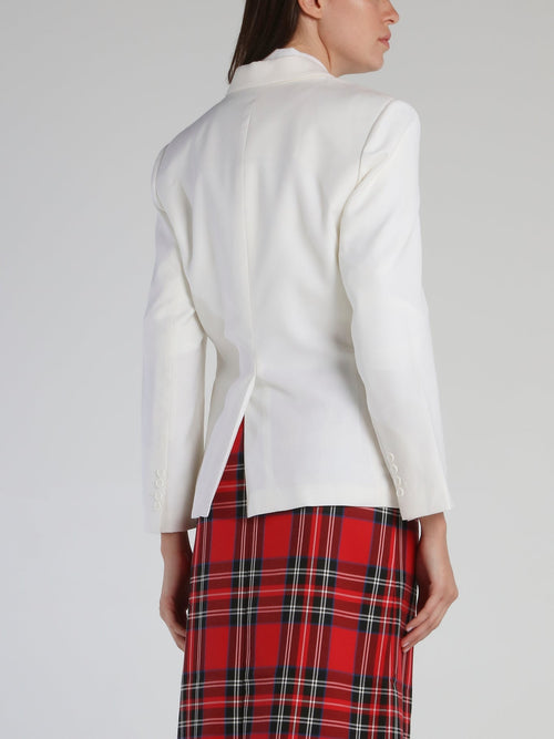 White Rear Slit Jacket