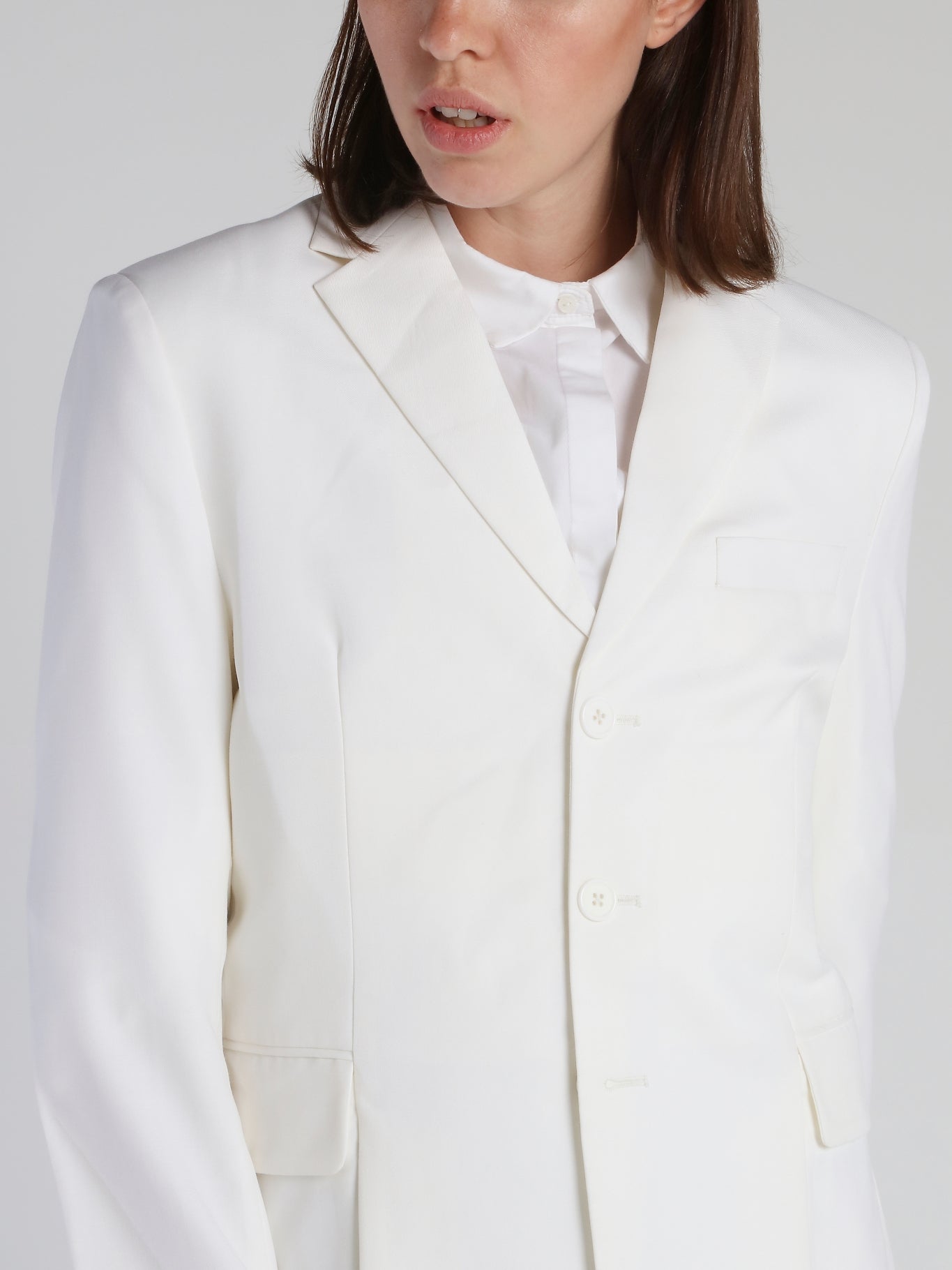 White Rear Slit Jacket