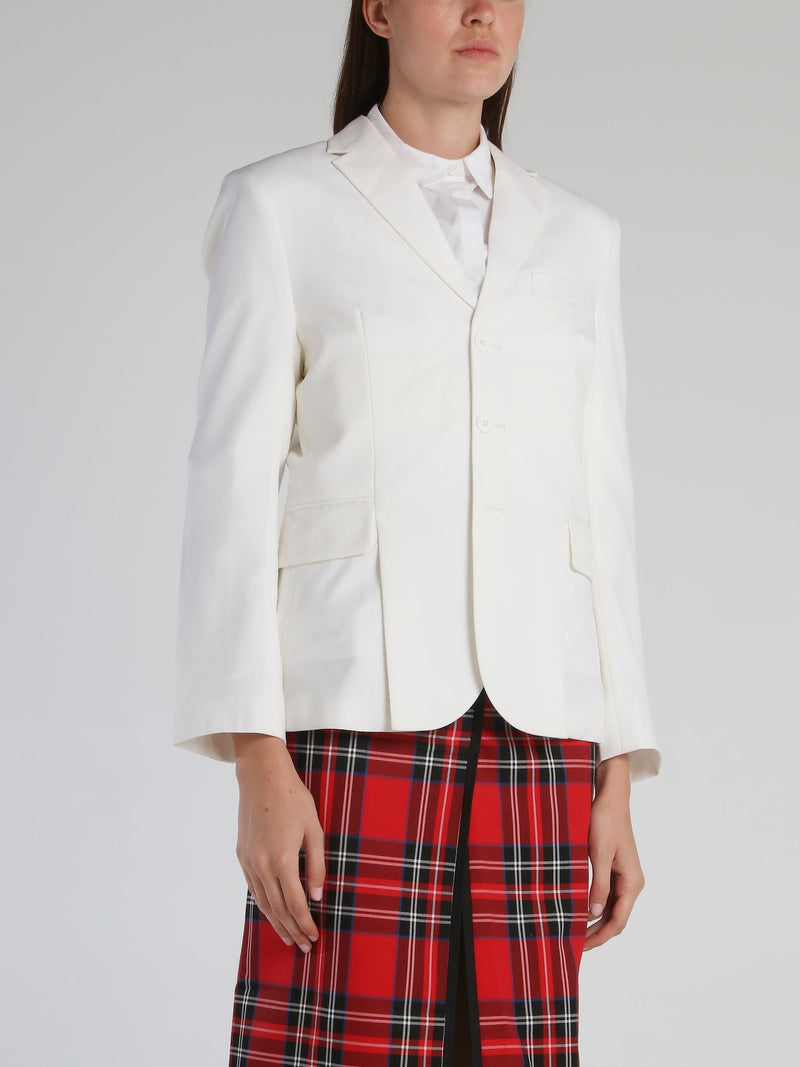 White Rear Slit Jacket