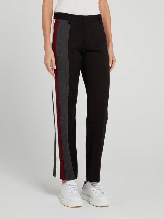 Black Side Stripe Wide Leg Trousers