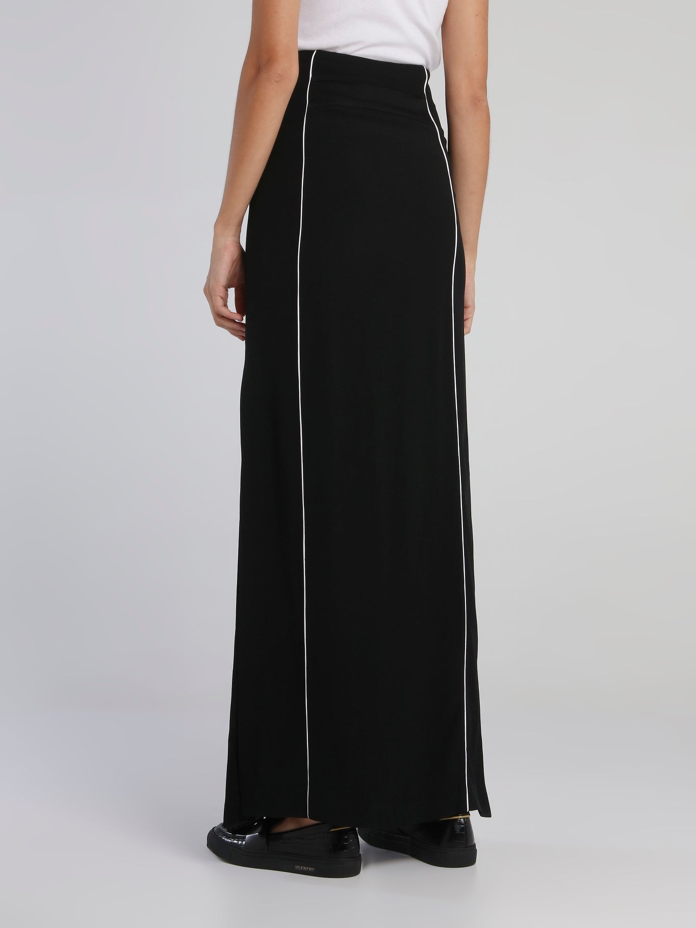 Black High Rise Long Skirt