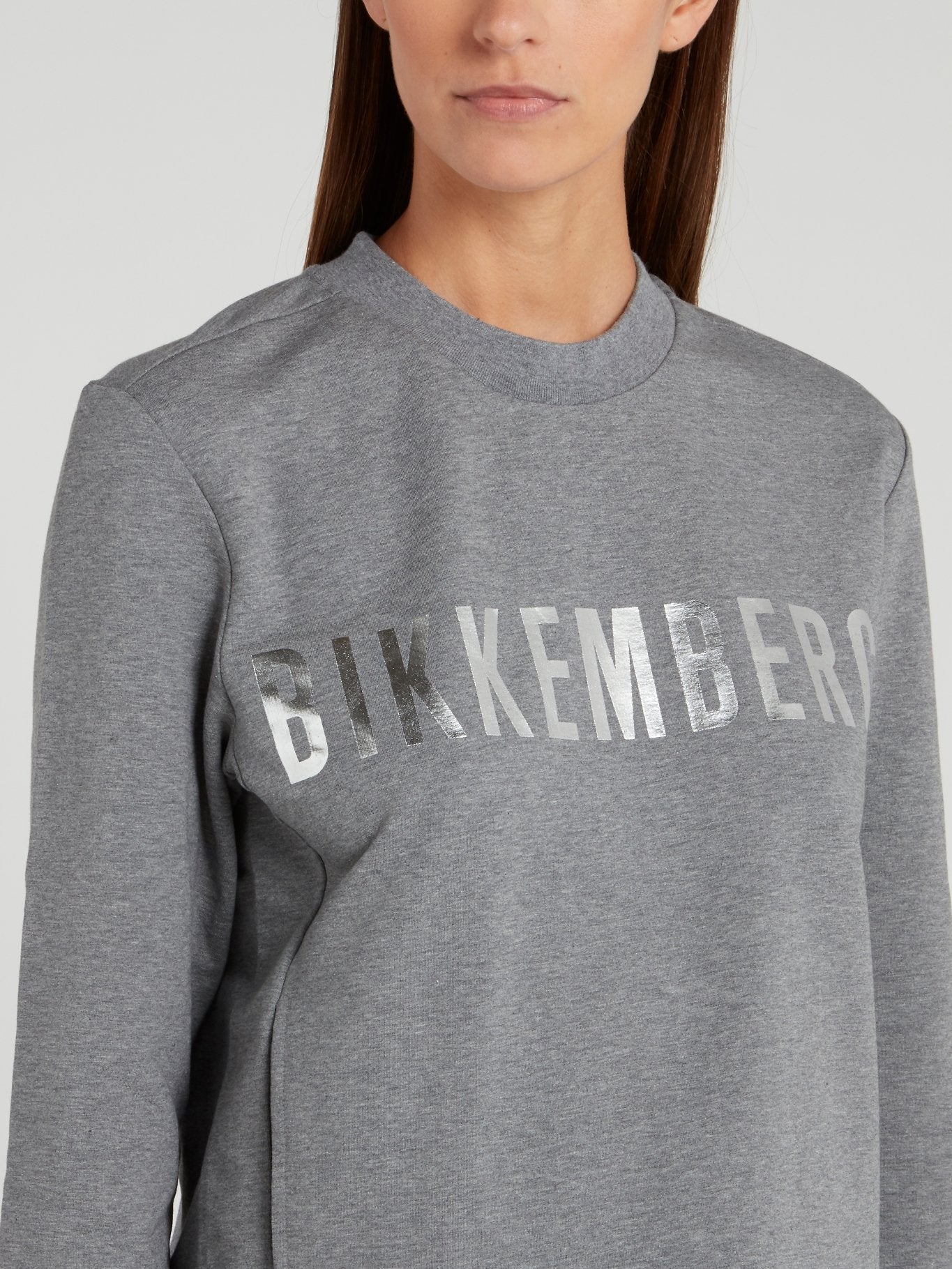 Grey Foil Print Logo Sweatshirt