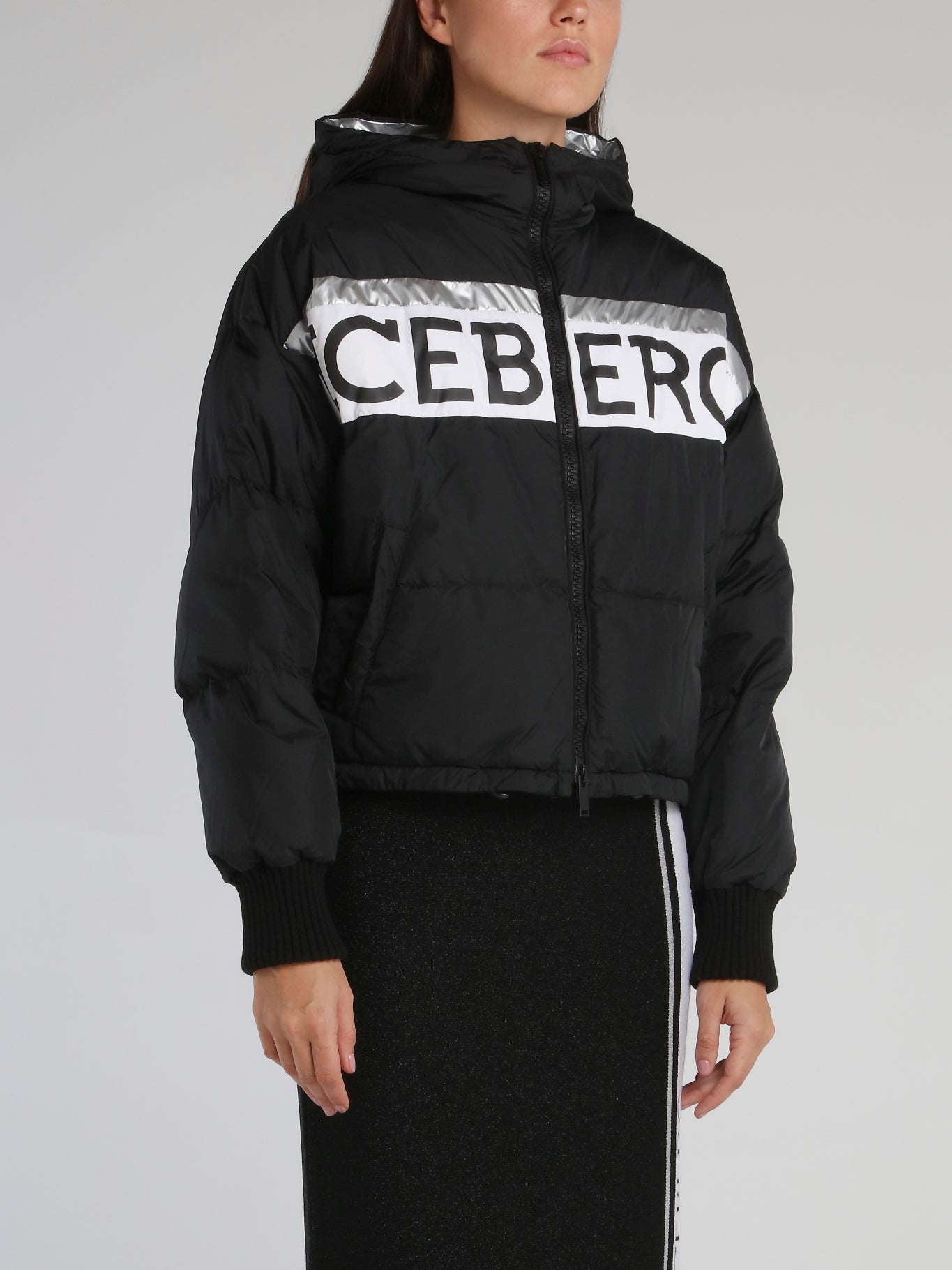 Black Contrast Logo Down Jacket