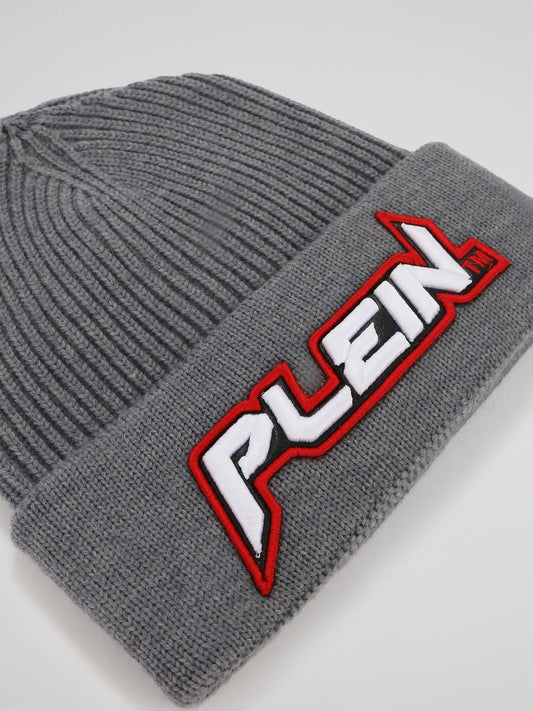 Space Plein Grey Ribbed Beanie