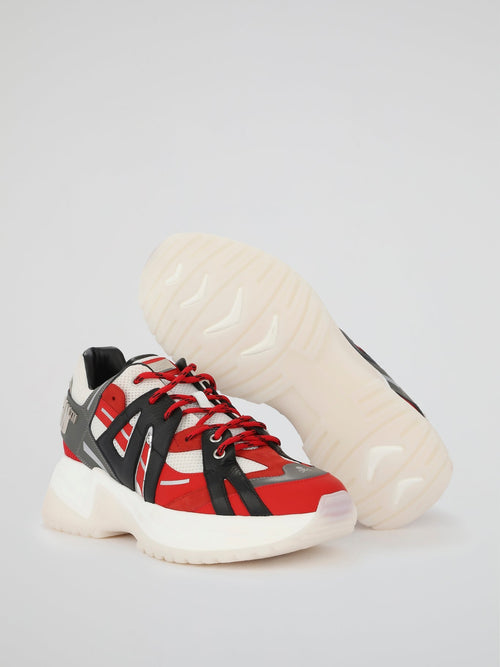 Runner Statement Red Mesh Panel Sneakers