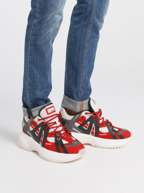 Runner Statement Red Mesh Panel Sneakers