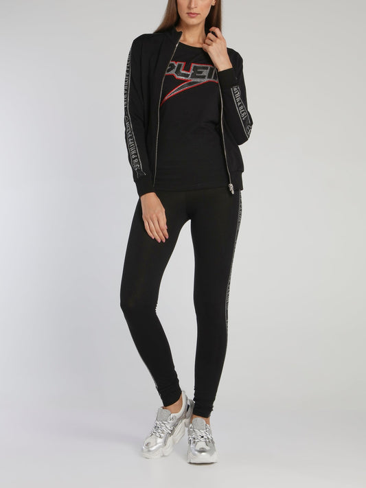 Space Plein Black Studded T-Shirt