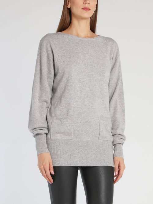 Kelly Grey Fine-Knit Sweater