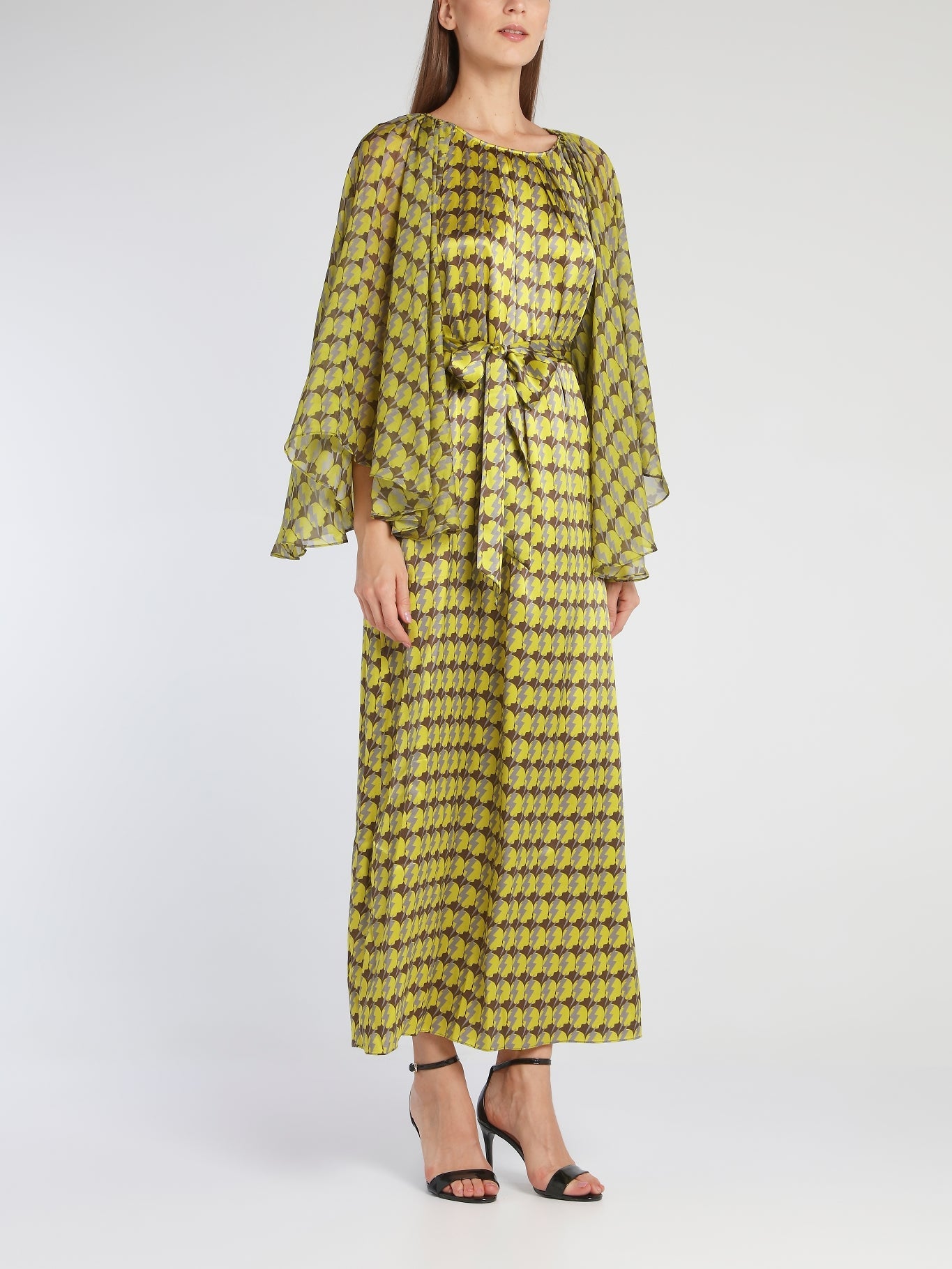 Cameron Green Butterfly Sleeve Midi Dress