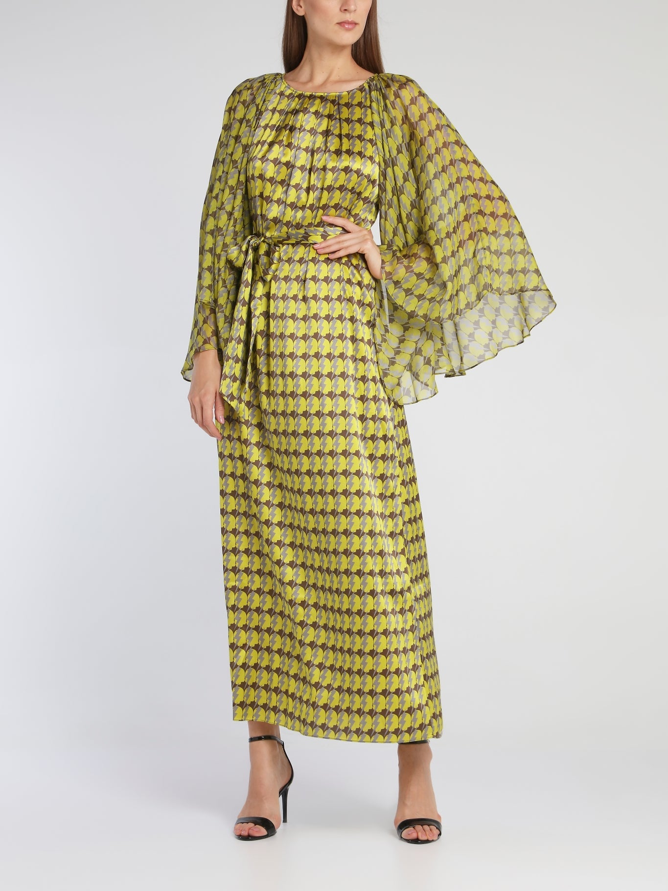 Cameron Green Butterfly Sleeve Midi Dress