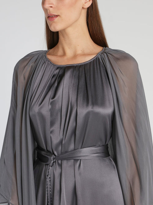 Cameron Grey Butterfly Sleeve Midi Dress