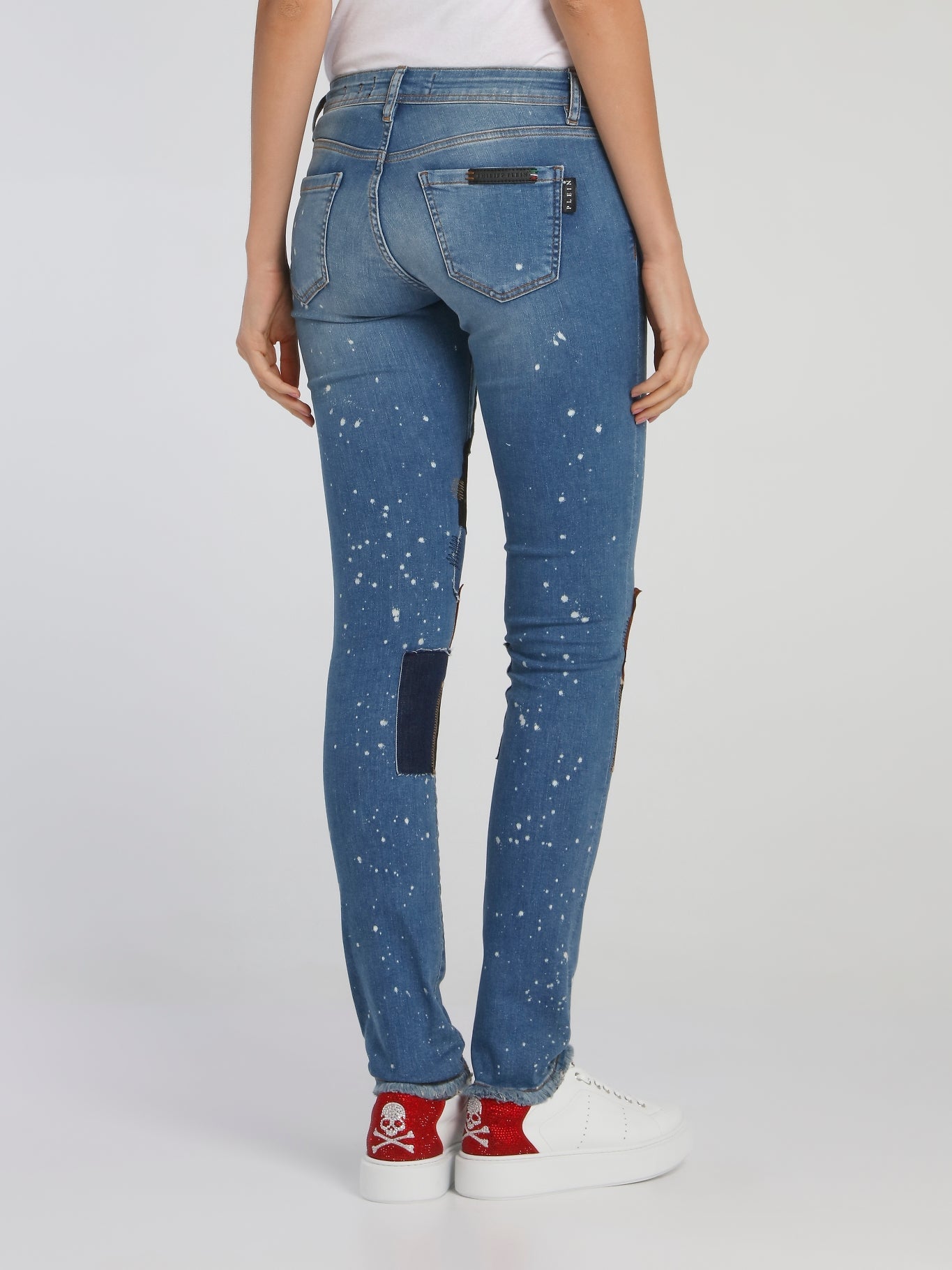 Patch-Work Paint Splatter Denim Jeans