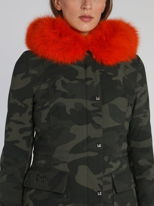 Crystal Plein Camo Parka