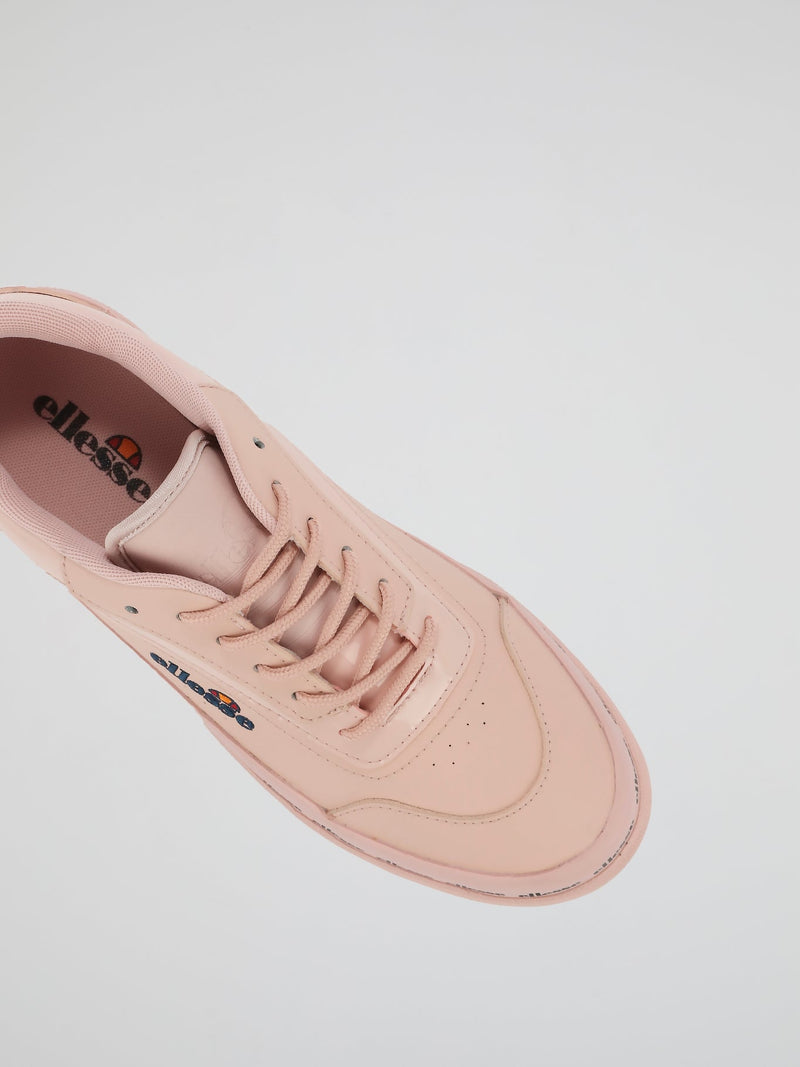 Alzina Pink Leather Trainers