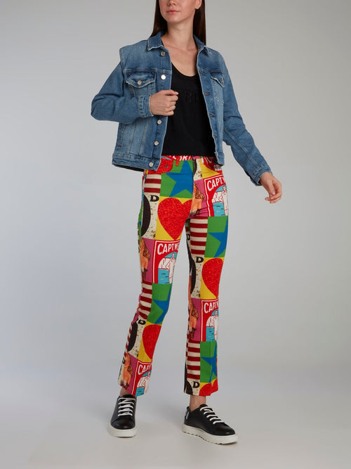 Peter Blake Graphic Print Bootcut Jeans