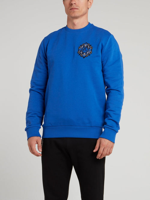 Blue Logo Appliquéd Sweatshirt