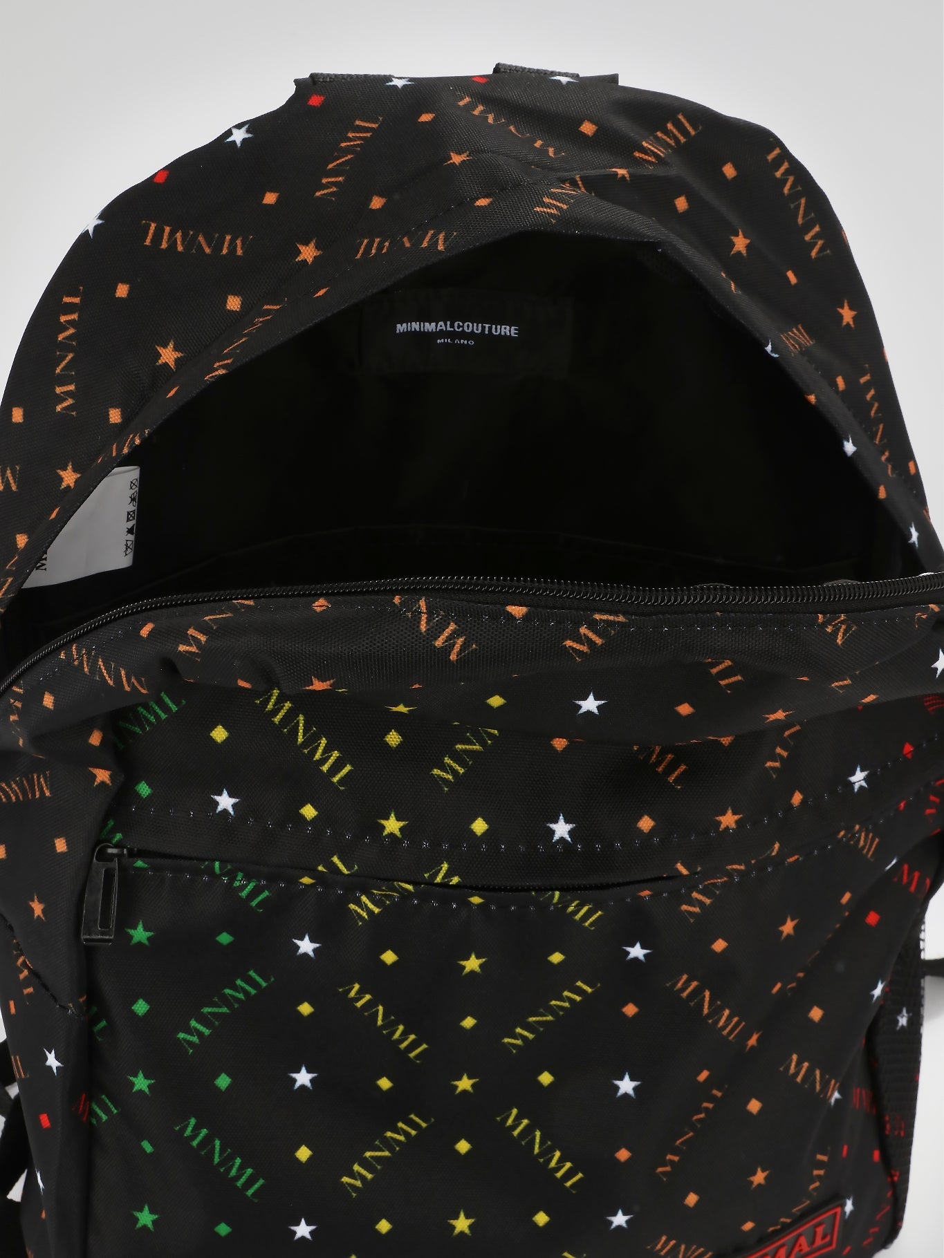 Black Rhombus Monogram Print Backpack