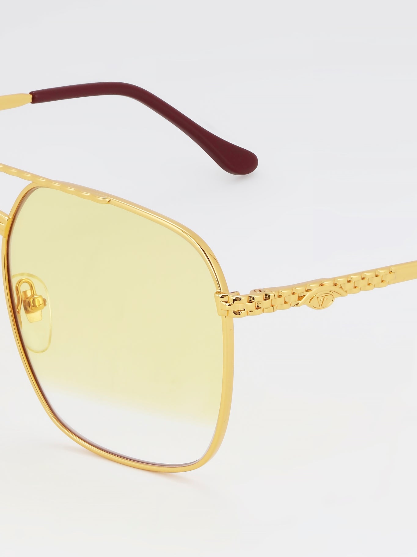 Yellow Gradient Aviator Sunglasses