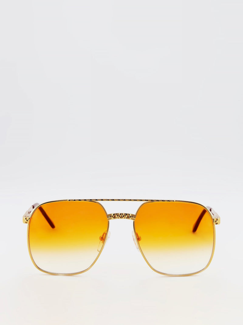 Orange Gradient Oversized Sunglasses