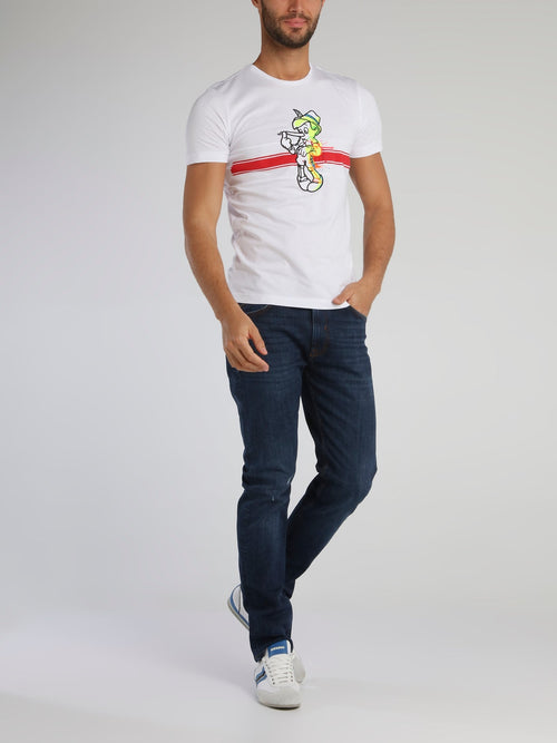 Pinocchio White Crewneck T-Shirt