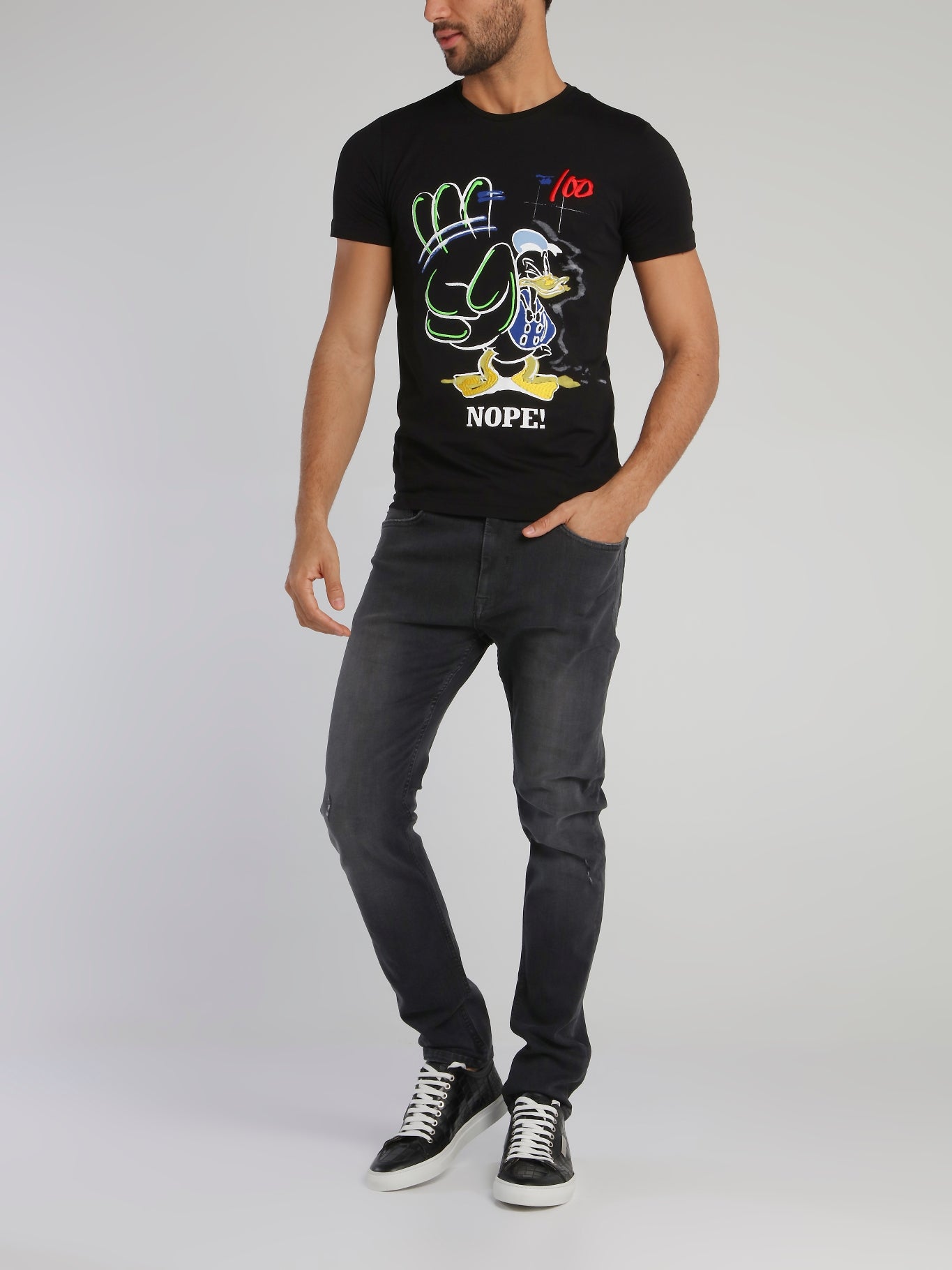 Donald Duck Black Graffiti T-Shirt