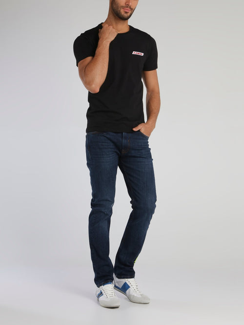 Black T-Shirt With Embroidered Logo