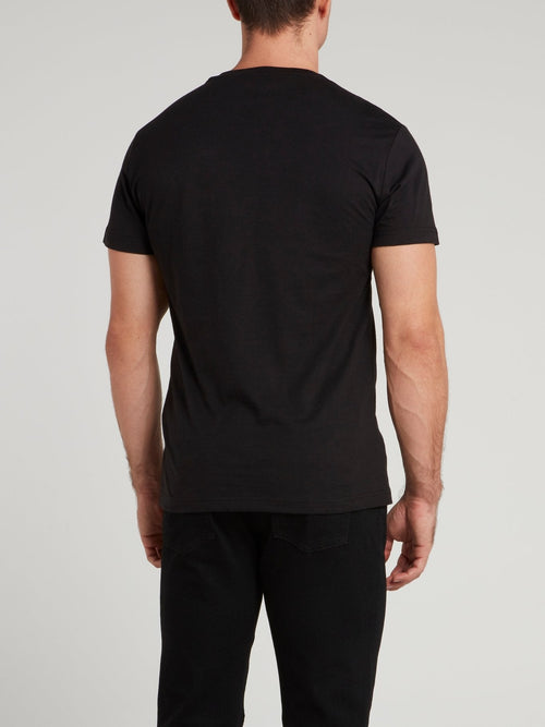 Black Logo Embroidered T-Shirt