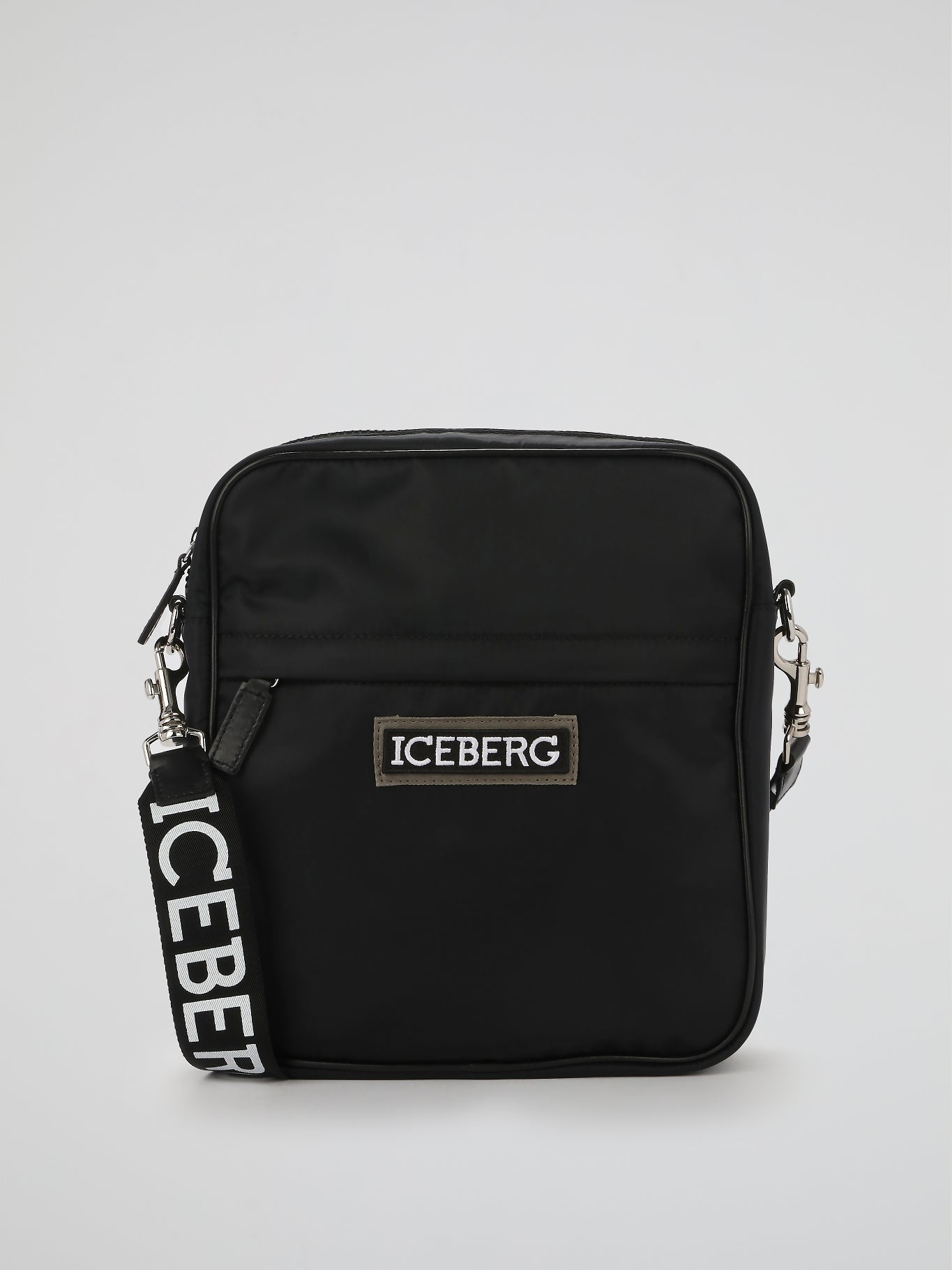 Black Logo Strap Crossbody Bag