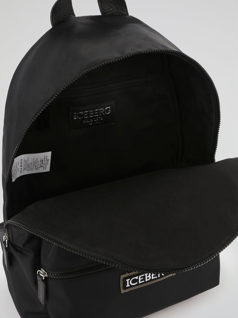 Black Logo Backpack Bag