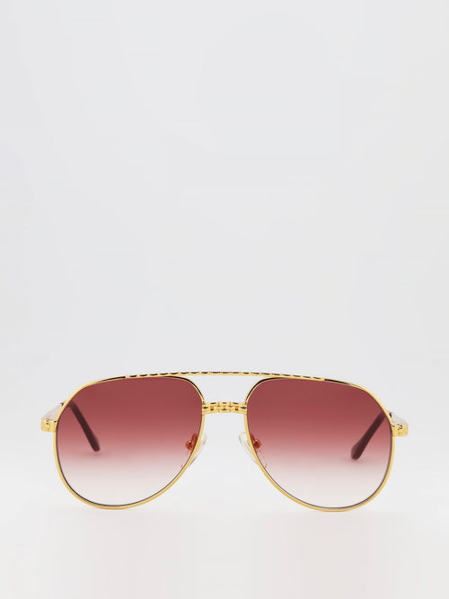 Burgundy Gradient Aviator Sunglasses