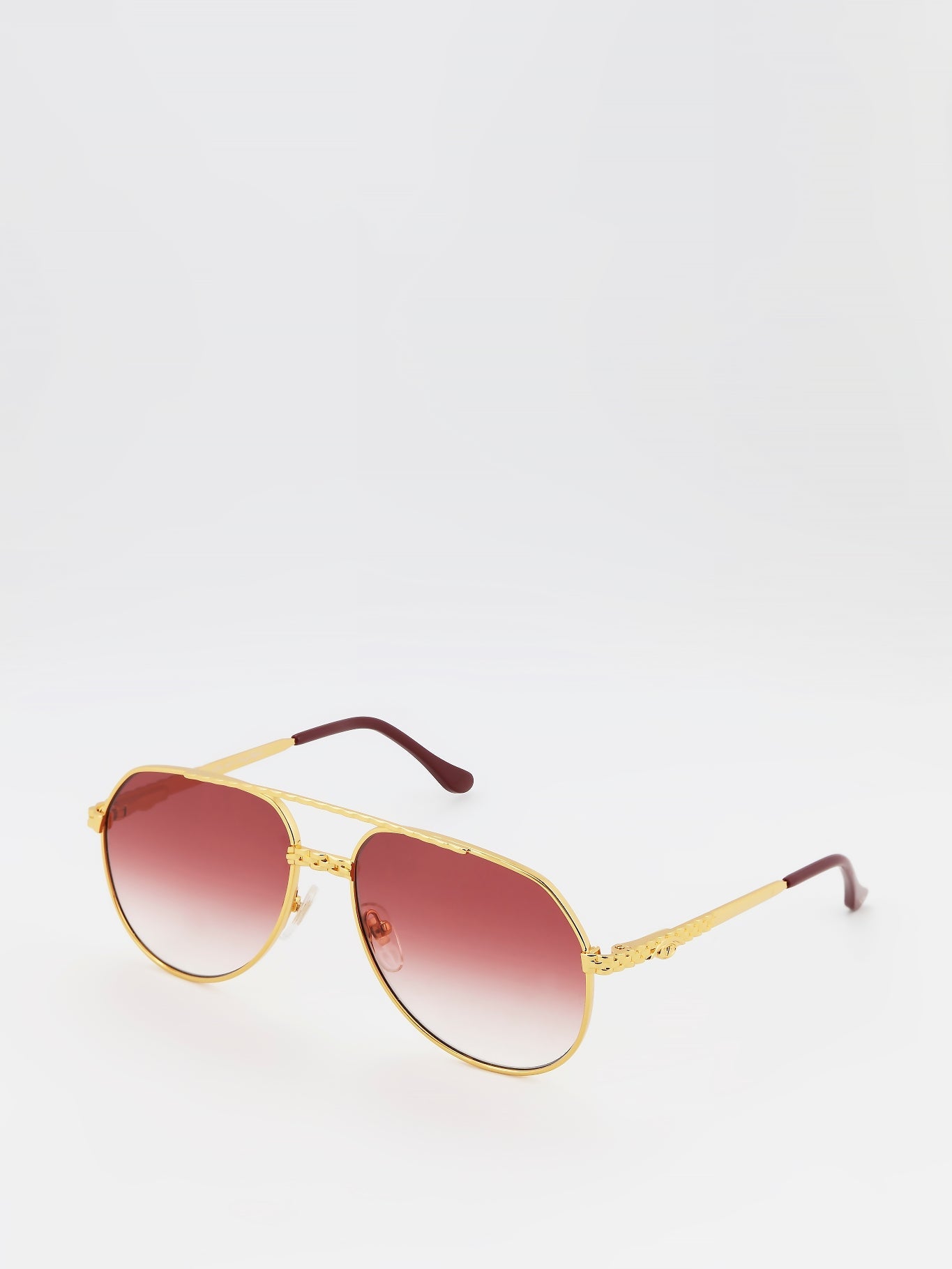 Burgundy Gradient Aviator Sunglasses