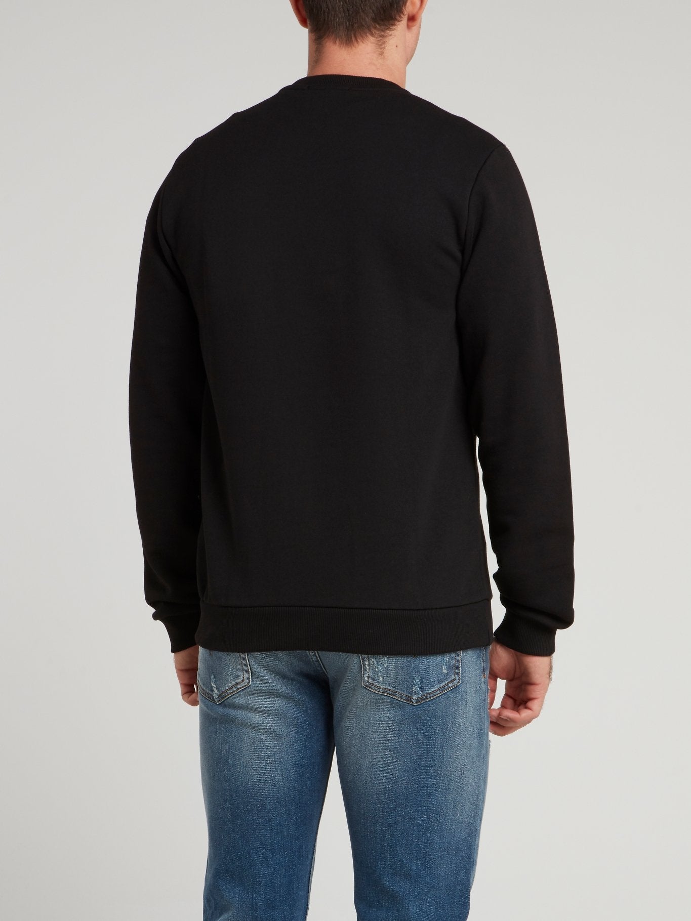 Black Logo Print Cotton Sweatshirt