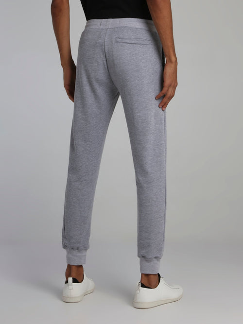 Grey Savage Appliquéd Logo Drawstring Active Trousers