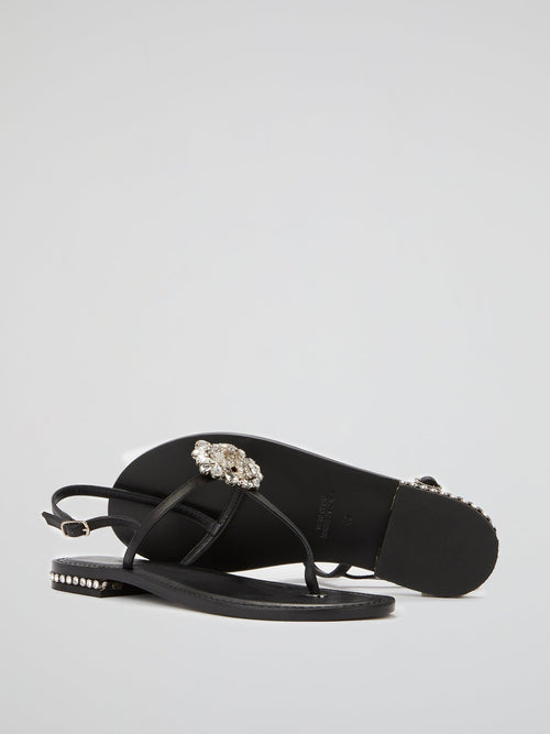 Crystal Skull Flat Sandals