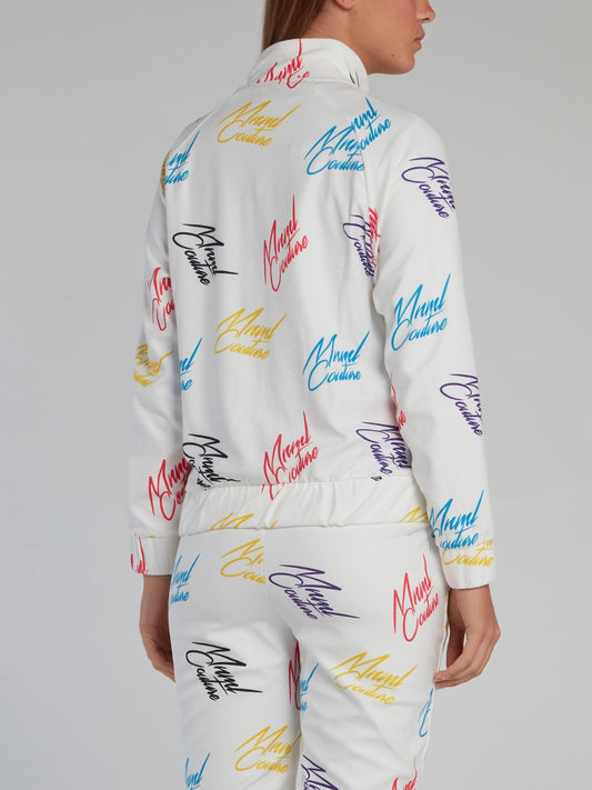 White Signature All Over Sweatshirt