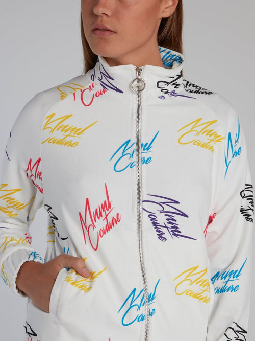 White Signature All Over Sweatshirt