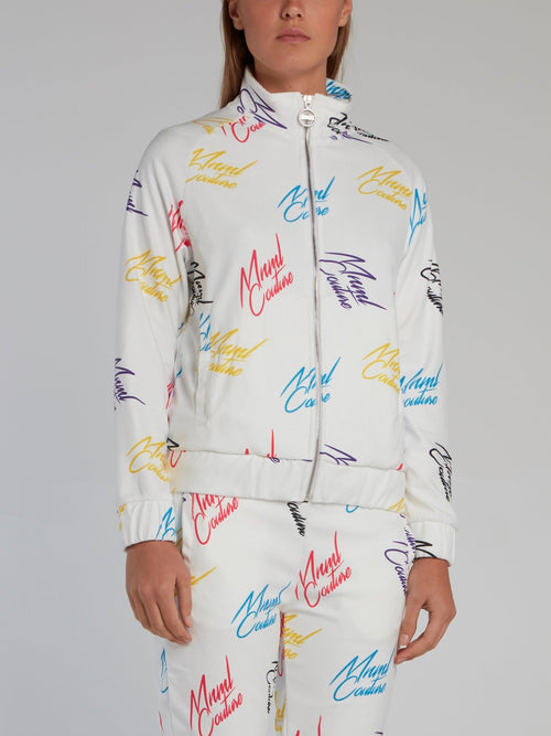 White Signature All Over Sweatshirt