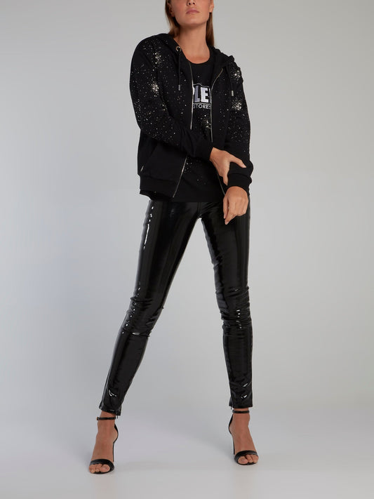 Crystal Plein Black Studded Sweatshirt