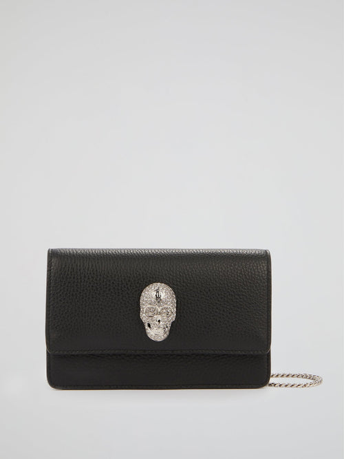 Black Skull Crystal Shoulder Bag