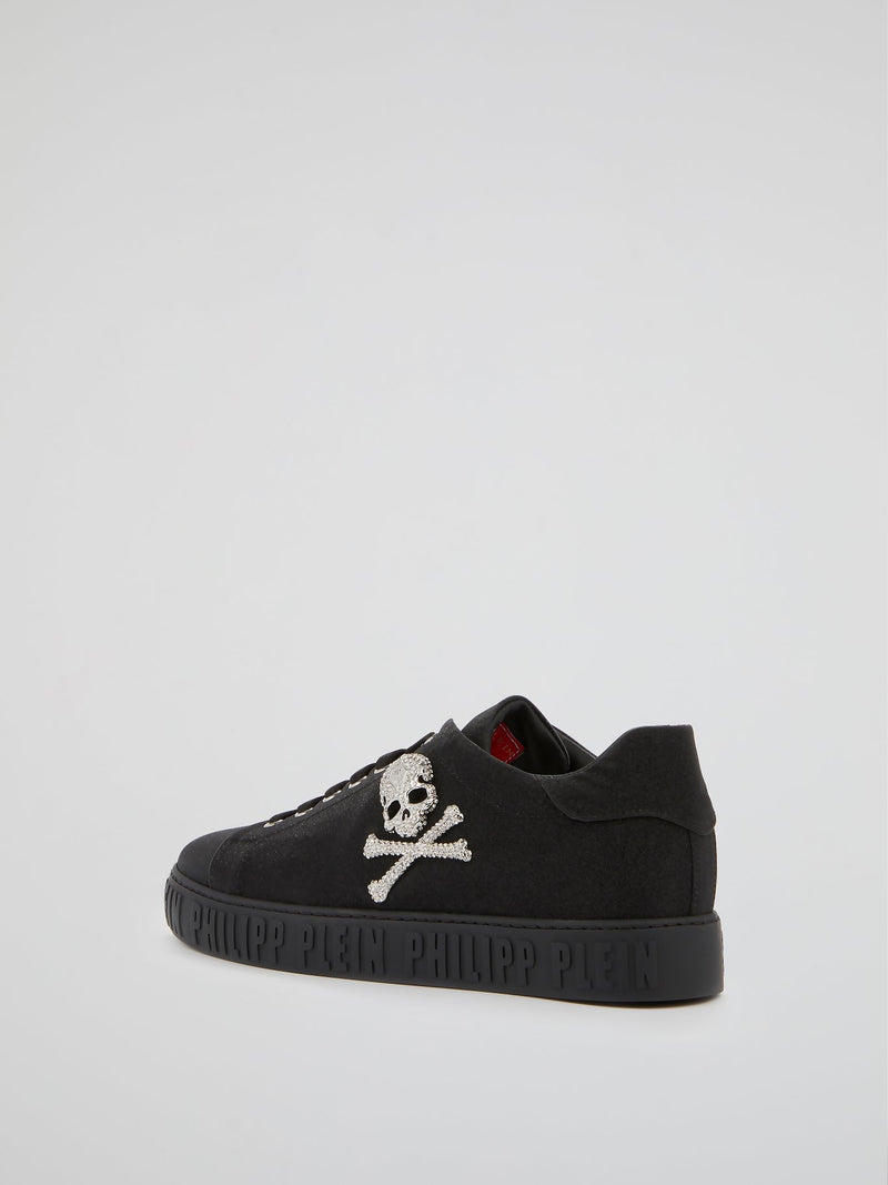 Black Crystal Skull Sneakers