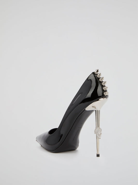 Black Spike Studded Pumps