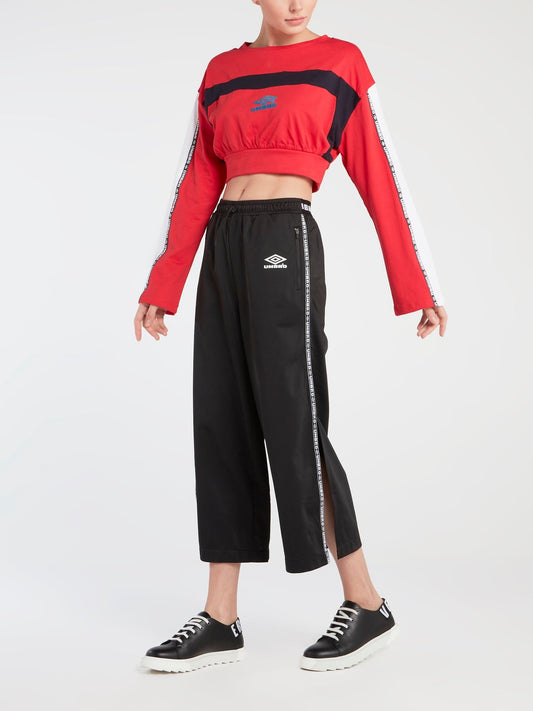 Talis Red Long Sleeve Crop Top