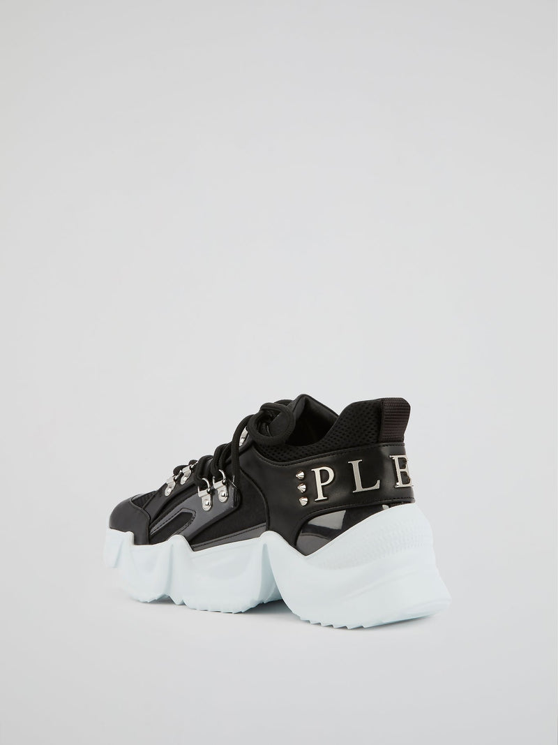 Black Runner Statement Platform Sneakers