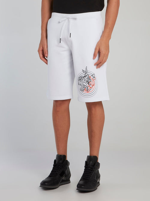 Looney Tunes White Contrast Shorts