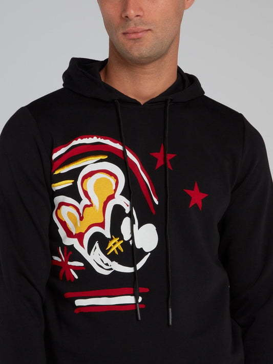 Mickey Mouse Black Embroidered Sweatshirt