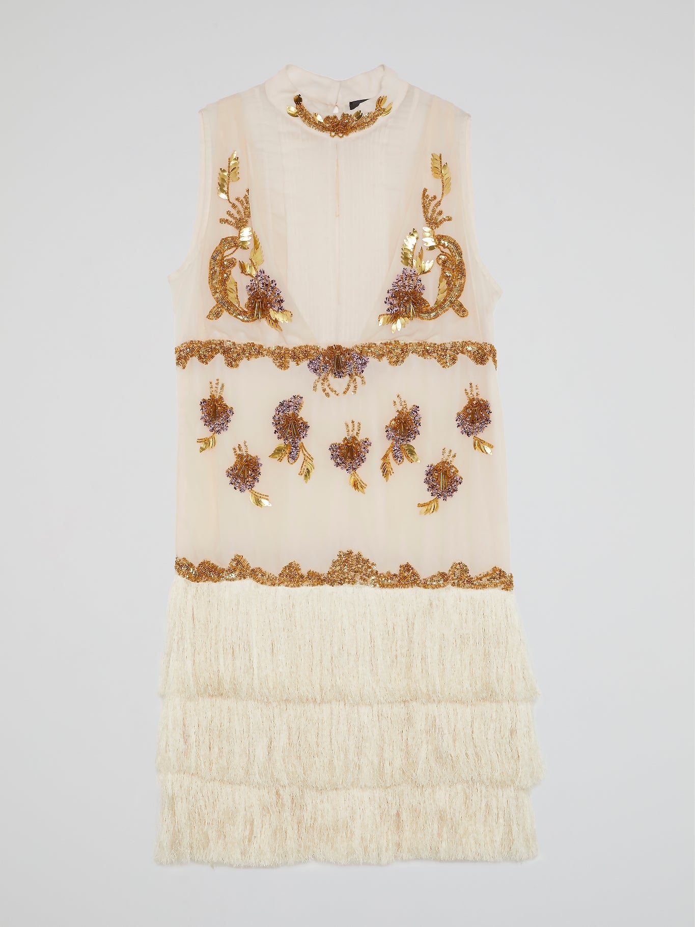 Beaded Tassel Hem Mini Dress